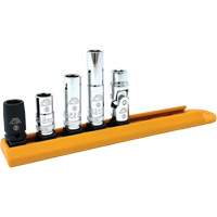 Jeu de douilles chrom&eacute;es avec rail, 5 Morceaux, Prise de 1/4" Equipex