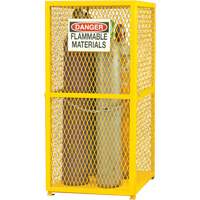 Gas Cylinder Storage Cabinet, 9 Cylinder Capacity, 30" W x 30" D x 71-3/4" H, Yellow Equipex