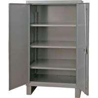 Armoire tr&egrave;s robuste, Acier, 3 Tablettes, 66" h x 48" la x 24" P, Gris Equipex