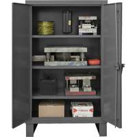Armoire tr&egrave;s robuste, Acier, 3 Tablettes, 66" h x 60" la x 24" P, Gris Equipex