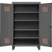 Armoire ext&eacute;rieure robuste, Acier, 4 Tablettes, 78" h x 48" la x 24" P, Gris Equipex