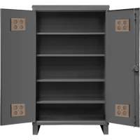 Armoire ext&eacute;rieure robuste, Acier, 4 Tablettes, 78" h x 60" la x 24" P, Gris Equipex