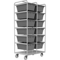 R&acirc;telier mobile, &agrave; deux c&ocirc;t&eacute;s, 12 bacs, 26" la x 36" p x 74" h Equipex