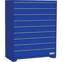 Armoire &agrave; tiroirs modulaire, 9 tiroirs, 30" la x 24" p x 60" h, Bleu Equipex