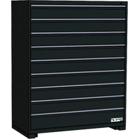 Armoire &agrave; tiroirs modulaire, 9 tiroirs, 48" la x 24" p x 60" h, Noir Equipex