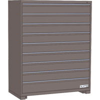 Armoire &agrave; tiroirs modulaire, 9 tiroirs, 24" la x 24" p x 60" h, Gris Equipex