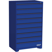 Armoire &agrave; tiroirs modulaire, 9 tiroirs, 36" la x 24" p x 60" h, Bleu Equipex