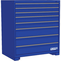 Armoire &agrave; tiroirs modulaire, 8 tiroirs, 24" la x 24" p x 40" h, Bleu Equipex