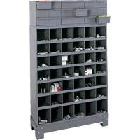 Modular Small Parts Storage Unit, Steel, 18 Drawers, 33-3/4" x 12-1/4" x 58-5/8", Grey Equipex