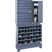 Modular Small Parts Storage Unit, Steel, 8 Drawers, 33-3/4" x 12-1/4" x 59-5/8", Grey Equipex