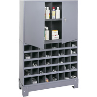 Modular Small Parts Storage Unit, Steel, 0 Drawers, 33-3/4" x 12-1/4" x 53-1/2", Grey Equipex