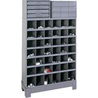 Modular Small Parts Storage Unit, Steel, 13 Drawers, 33-3/4" x 12-1/4" x 59", Grey Equipex
