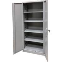 Storage Cabinet, Steel, 4 Shelves, 66" H x 30" W x 15" D, Grey Equipex