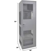 Casier pour &eacute;quipement avec porte, Acier, 24" la x 24" p x 72" h, Gris Equipex