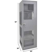 Gear Locker with Door, Steel, 24" W x 18" D x 72" H, Grey Equipex