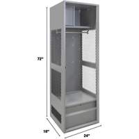 Gear Locker, Steel, 24" W x 18" D x 72" H, Grey Equipex
