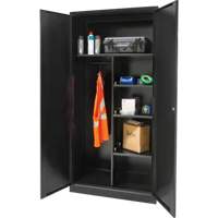 Combination Storage Cabinet, 36" W x 18" D x 72" H, Black Equipex