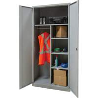 Combination Storage Cabinet, 36" W x 18" D x 72" H, Grey Equipex