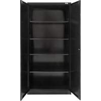Hi-Boy Storage Cabinet, Steel, 4 Shelves, 72" H x 36" W x 18" D, Black Equipex