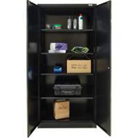 Hi-Boy Storage Cabinet, Steel, 4 Shelves, 72" H x 36" W x 18" D, Black Equipex