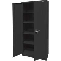 Storage Cabinet, Steel, 4 Shelves, 66" H x 30" W x 15" D, Black Equipex