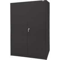 Armoire d'entreposage, Acier, 4 Tablettes, 78" h x 48" la x 24" P, Noir Equipex