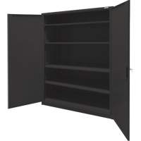 Armoire d'entreposage, Acier, 4 Tablettes, 78" h x 48" la x 24" P, Noir Equipex