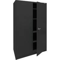 Armoire d'entreposage, Acier, 4 Tablettes, 78" h x 48" la x 24" P, Noir Equipex