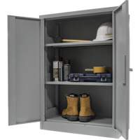 Armoire de rangement &agrave; hauteur de comptoir, Acier, 2 Tablettes, 42" h x 48" la x 24" P, Gris Equipex