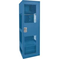 Casier pour &eacute;quipement avec porte, Acier, 24" la x 18" p x 72" h, Bleu fonc&eacute; Equipex