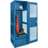 Casier pour &eacute;quipement avec porte, Acier, 24" la x 18" p x 72" h, Bleu fonc&eacute; Equipex