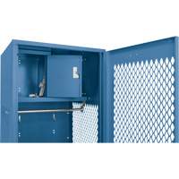 Casier pour &eacute;quipement avec porte, Acier, 24" la x 18" p x 72" h, Bleu fonc&eacute; Equipex