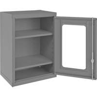 Armoire de rangement murale avec portes transparentes, 26-15/16" h x 18-1/8" la x 13-11/16" p, 2 tablettes, Acier, Gris Equipex