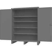 Cabinet with Recessed Doors, Steel, 4 Shelves, 78" H x 60" W x 30" D, Grey Equipex