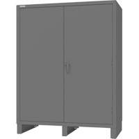Cabinet with Recessed Doors, Steel, 4 Shelves, 78" H x 60" W x 30" D, Grey Equipex