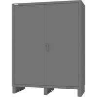 Wardrobe Cabinet with Standard Recessed Doors, Steel, 60" W x 24" D x 78" H, Grey Equipex