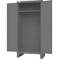 Cabinet with Hanging Bar & Standard Recessed Doors, Steel, 78" H x 36" W x 24" D, Grey Equipex