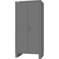 Cabinet with Hanging Bar & Standard Recessed Doors, Steel, 78" H x 36" W x 24" D, Grey Equipex