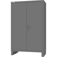 Cabinet with Hanging Bar & Standard Recessed Doors, Steel, 78" H x 48" W x 24" D, Grey Equipex