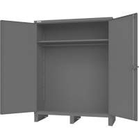 Cabinet with Hanging Bar & Standard Recessed Doors, Steel, 78" H x 60" W x 24" D, Grey Equipex