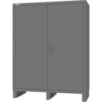 Cabinet with Hanging Bar & Standard Recessed Doors, Steel, 78" H x 60" W x 24" D, Grey Equipex