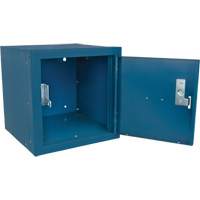 Casier cubique empilable, 12" x 12" x 12", Acier, Bleu, D&eacute;mont&eacute; Equipex