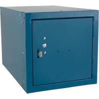 Casier cubique empilable, 12" x 18" x 12", Acier, Bleu, D&eacute;mont&eacute; Equipex
