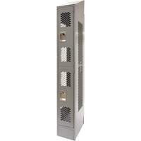 Casiers ventil&eacute;s, 2 niveaux, 12" x 18" x 88", Acier, Gris, D&eacute;mont&eacute;, Perfor&eacute; Equipex