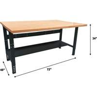 Industrial Modular Workbench, 1000 lbs. Cap., 72" W x 48" D Equipex