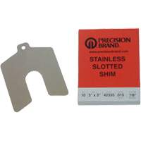 Slotted Shim Assortments, 2" L x 0.001"- 0.125" Thickness, 2" W, Stainless Steel Equipex