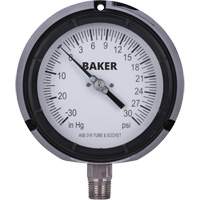 Pressure Gauge, 4-1/2" , 30"-0-30 psi, Bottom Mount, Liquid Filled Analogue Equipex