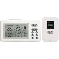 Thermom&egrave;tres int&eacute;rieurs/ext&eacute;rieurs avec horloge, Contact, Num&eacute;rique, 32 &agrave; 122°F (0 to 50°C) Equipex