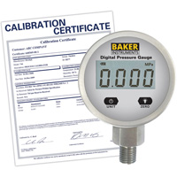 B5000 Series Pressure Gauge with ISO Certificate, 2-1/2" , 0 - 103.4 kPa/0 - 15 psi/0 - 416 in. w.c., Bottom Mount, Digital Equipex