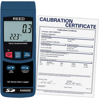 Thermo-an&eacute;mom&egrave;tre avec certificat de calibration, Enregistrement des donn&eacute;es, Gamme de v&eacute;locit&eacute; d'air de 0,4 - 30 m/sec Equipex